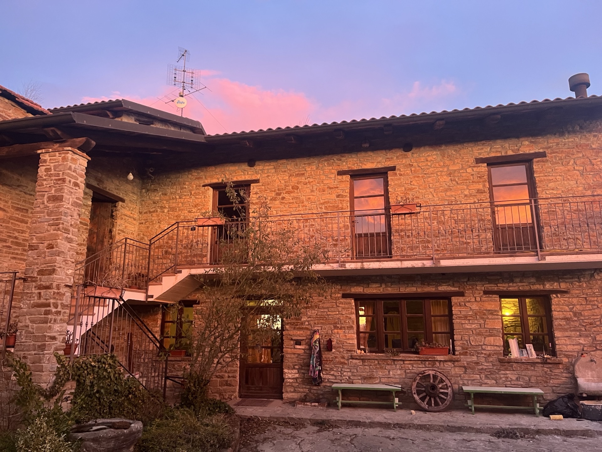 Cascina at sunset