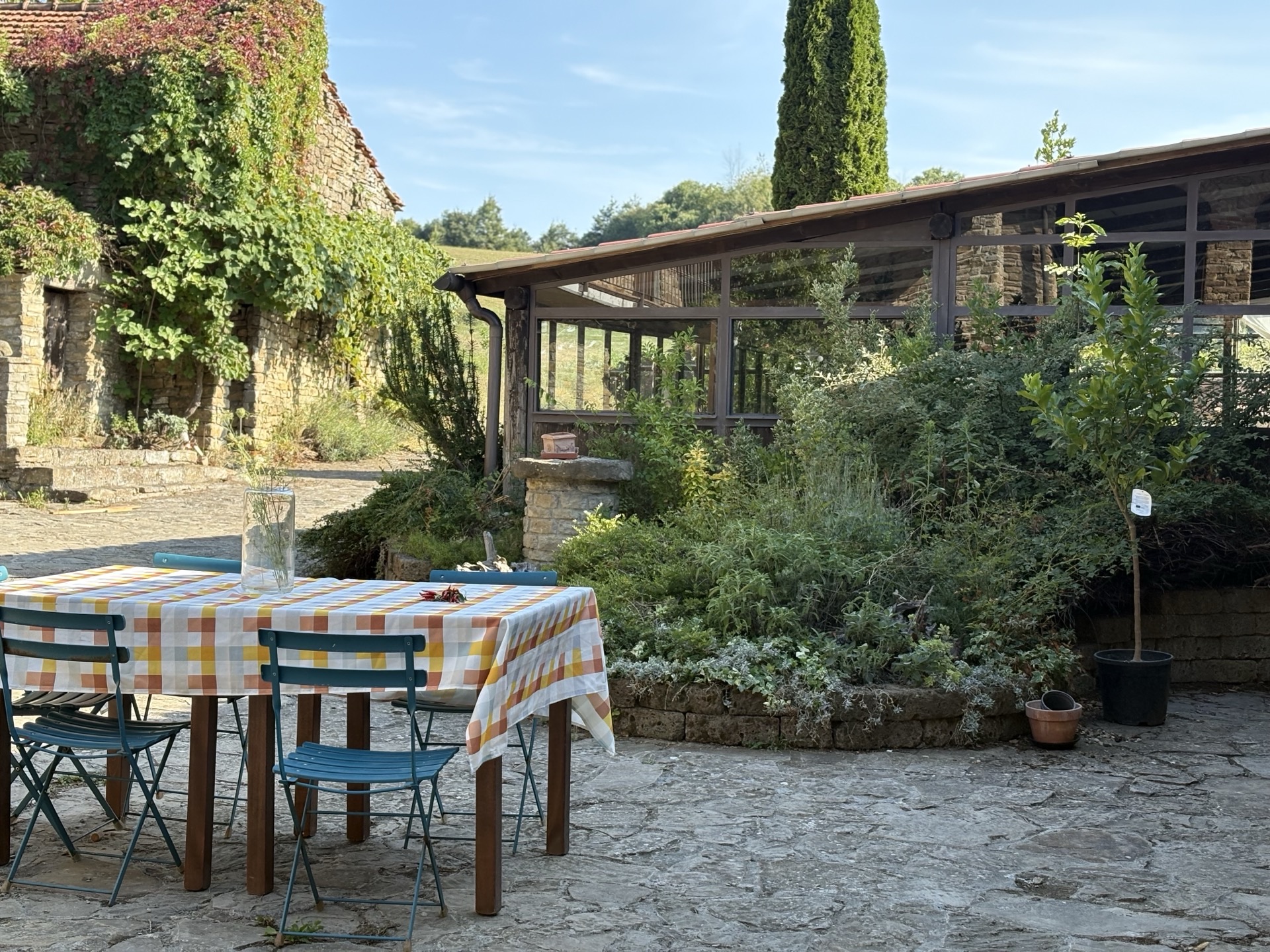 Exterior summer courtyard